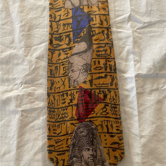 2-New Vintage 1980’s Claude Montana Egyptian Print Ties 100% Silk Made in Italy - Picture 6 of 6